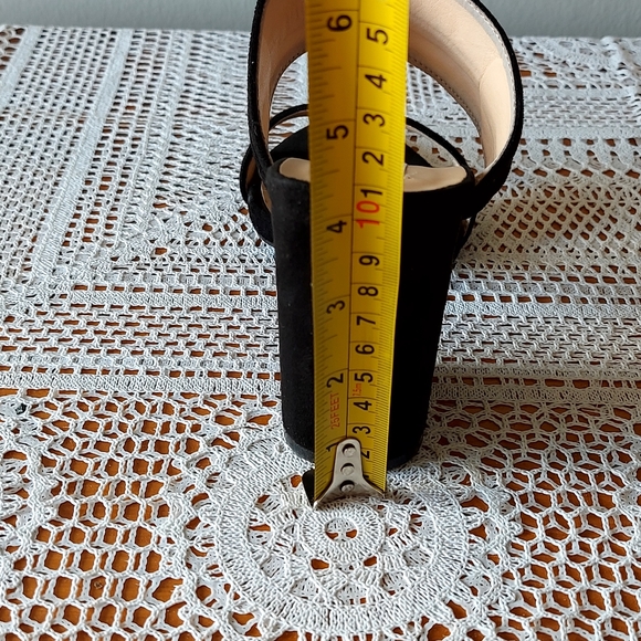 STEVE MADDEN Black Open Toe Heel Suede Pump Women's Size EU 40 - Picture 9 of 10